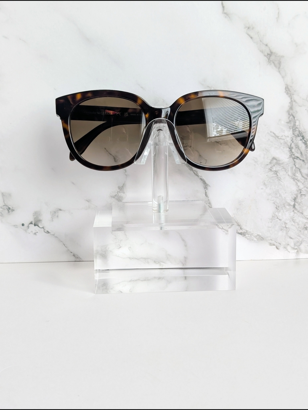 Alexander McQueen AM0304SK Havana Tortoise Brown Gradient Sunglasses NWT